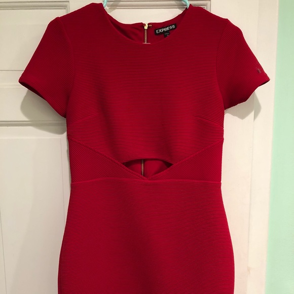open lace back dress Mew Mews Renwick Long Sleeve Flower Cutout Maxi Dress in Red main image 1